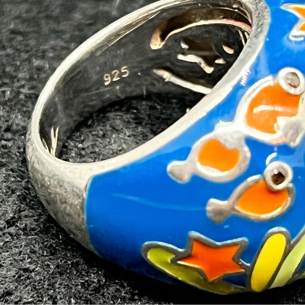 Belle Etoile Angelfish Ring -Ocean Blue Size 6 Sterling 925